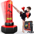 ODOSOLA 67'' Inflatable Punching Bag Freestanding for Kids Aged 3-12 – Heavy Duty Boxing Set for Karate & Taekwondo, Stable Boxing Bag Active Kids Toy, Christmas Birthday Gift for Boys and Girls - color: Red