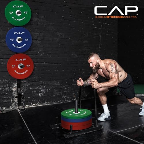CAP 2-inch Olympic Bumper Plate Weight Set | 100-370 lbs | Multiple Colors | Storage Rack Optional - size: 370 lb - Set, style: COMPETITION
