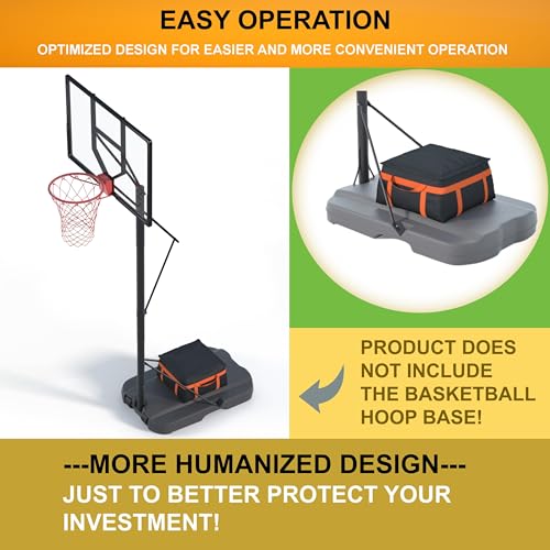 Basketball Hoop Sandbag - Heavy Duty Weighted Bottom Anchor for Basketball Hoops - 600D Oxford Fabric Waterproof Dustproof, Windproof, 17.7" D x 17.7" W x 9" H，Only Bag.
