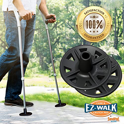 EZ-Walk/SandPad LandPad All Terrain Stabilizer Crutch Tips (Paired Pack) Made in the USA - size: Paired Pack (Crutches Only)