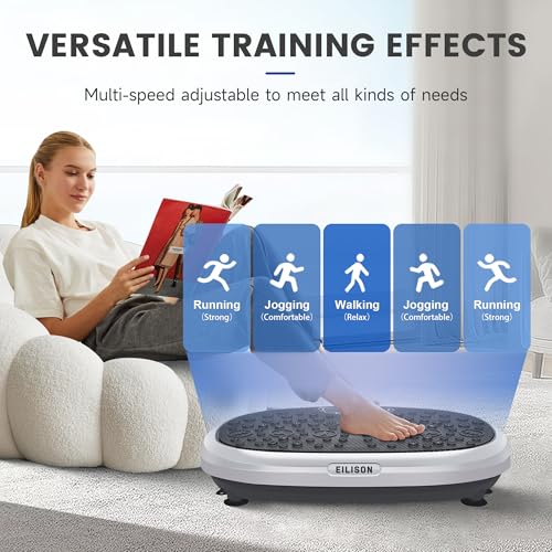 EILISON FitMaxx 3D XL Vibration Plate Exercise Machine - Whole Body Workout Vibration Platform w/Loop Bands - Lymphatic Drainage Machine for Weight Loss, Shaping, Recovery