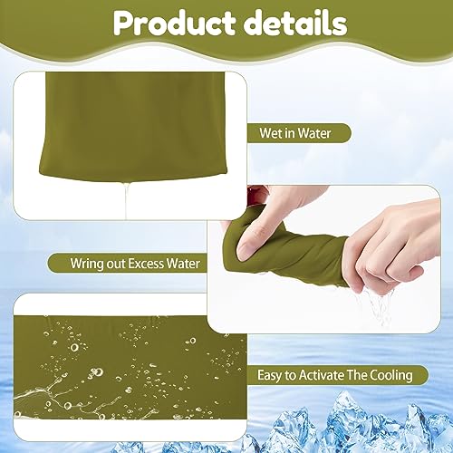 Honoson Cooling Towel Bulk - Neck & Face Cool Chilly Towels Microfiber Breathable Sport Sweat Rag for Gym, Yoga, Travel, Camping, Running, Outdoor - color: Army Green, size: 32"x12"