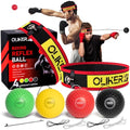 Boxing Reflex Ball for Adults and Kids, 4 Levels Boxing Ball with Adjustable Headbands, Perfect for Reaction, Agility, Punching Speed, Fight Skill and Hand Eye Coordination Training - style: Set-1