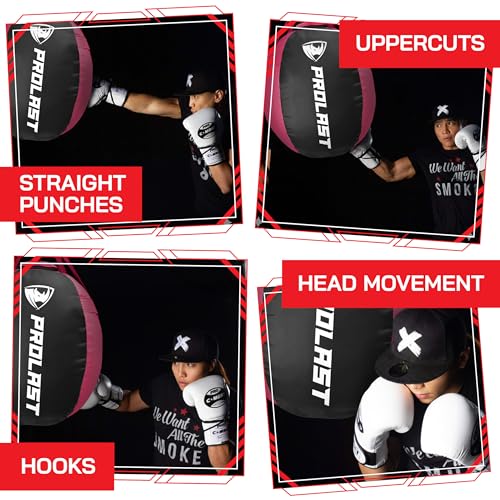 Wrecking Ball Heavy Boxing Punching Bag for Women, Hook and Uppercut, Body Snatcher, MMA, Muay Thai, Strength Training Equipment - color: Black / Pink, size: Filled