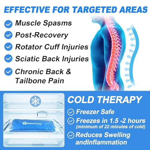 RelaxCoo 2 Pack Large Flexible Ice Pack for Injuries Reusable Gel, 11x14.5 Inches, Cold Compress for Hip, Shoulder, Knee, Back Pain, Swelling, Bruises, Surgery - style: BLUE 2 PACK
