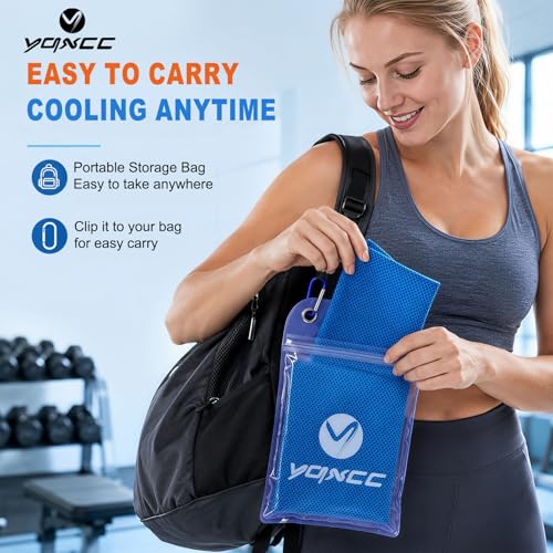 YQXCC 6 Pack Cooling Towels 40"x12", Cold Cool for Neck & Face | Cooling Neck Wraps, Soft Breathable Microfiber Chilly Towels, Ideal for Gym, Yoga, Golf, Running, Camping & Hot Weather - color: Dark Blue*2 + Rose Red*2 + Green*2