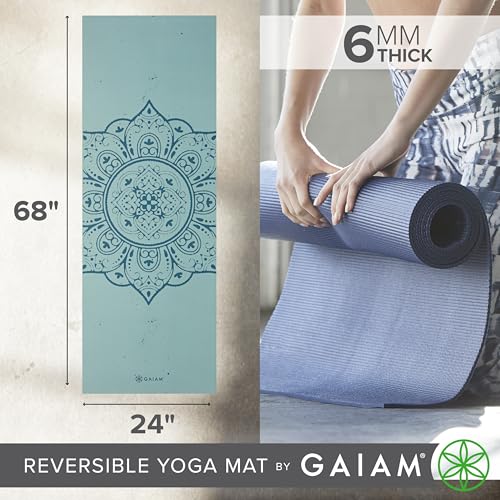 Gaiam Yoga Mat - Premium Print Reversible Extra Thick Non Slip Exercise & Fitness Mat for All Types of Yoga, Pilates & Floor Workouts - color: Mandala Trance
