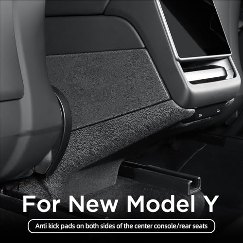 LUCKEASY Rear Console Anti-kick Pad for Tesla Model Y Juniper 2025 2026 | Juniper Accessories, Premium & Performance/Model 3 Highland 2024-2025, Not Fit Standard, TPE Rear Exhaust Protector, Black - size: Rear Anti-kick Pad 1P