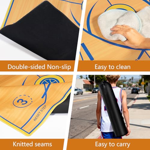 Portable Basketball Footwork Training Mat, Basketball Training Equipment, Agility Footstep Training Mat, Durable Non-Slip Basketball Footwork Training Equipment for All Ages to Improve Speed, Strength and Coordination - color: Orange