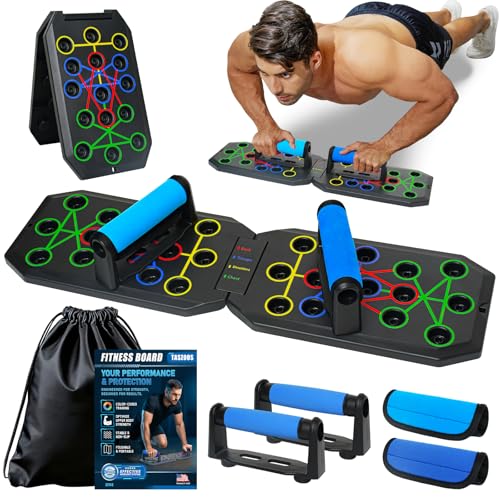 Portable Push Up Board - 20 in 1 Foldable Pushup Board Fitness | Push Up Bar at Home Gym - Strength Training Equipment for Men and Women