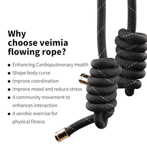 veimia Flow Rope for Fitness High Performance Double Woven Workout Rope Adjustable Flow Jump Rope for Men Women Training Indoor Outdoor Cardio Exercise Rope for beginner - color: Reflective tape