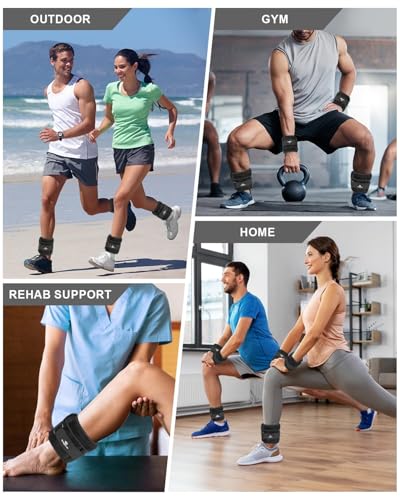 Fragraim Adjustable Ankle Weights 1-3/4/5/6/8/10/12/15/20 LBS Pair with Removable Weight for Jogging, Gymnastics, Aerobics, Physical Therapy - color: Black, style: 3 lbs each( 6 lbs pair)