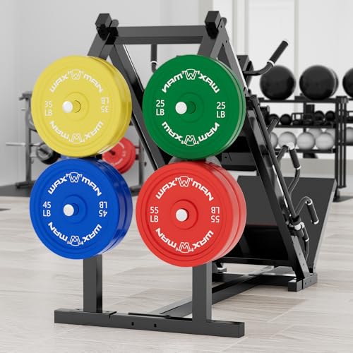 Waxman Leg Press Hack Squat Machine Combo, 2-in-1Leg Exercise Machine with Linear Bearing, Special for Lower Body with Weight Storage for Quads, Hamstring