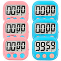 6 Pack Digital Kitchen Timer Small Classroom Timers for Kids Teachers (Blue&Pink) - color: Blue&pink