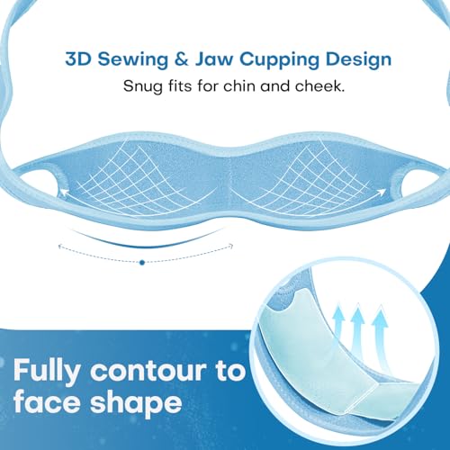 Wisdom Teeth Ice Pack Head Wrap Jaw Face Ice Pack for Wisdom Teeth Removal Extraction Toothache Pain Relief Facial Face Oral Surgery TMJ Tonsillectomy Recovery Must Haves (Light Blue) - color: Light Blue