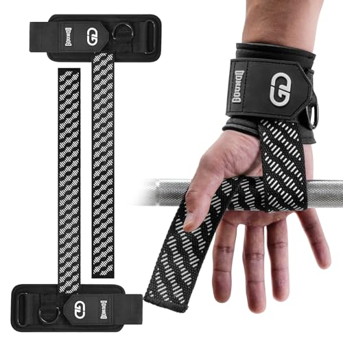 GOUNOD Lifting Wrist Straps with D Ring for Weightlifting & Gym – Heavy Duty Padded Wrist Support for Men & Women – Non-Slip Hand Grip Straps for Deadlifts, Pull Ups, Cable Machines & Bodybuilding