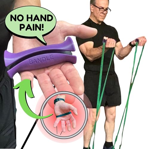 Bandle™ - True Ergonomic Handles for Resistance Bands | Unleash The Full Potential of Pain-Free, Full-Body Workouts | Durable & Comfortable for High-Intensity Training (2 Handles) - color: Steel Gray, size: Small