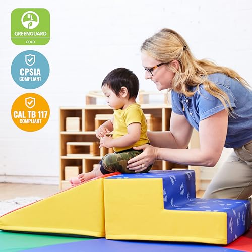 ECR4Kids SoftZone Junior Little Me Climb and Slide, Beginner Climber, Assorted, 2-Piece - color: Assorted