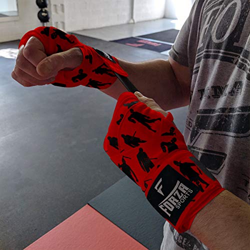 Forza Sports 180" Mexican Style Boxing and MMA Handwraps - color: Zombie Red
