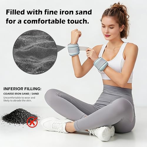 leikefitness Wrist/Ankle Weights Set of 2 (1 lb/2 lb/3 lb/5 lb Each) for Women,Men and Kids, Modularized Leg Weight Straps for Yoga, Walking, Jogging, Aerobics, Gym - color: Blue, size: 2 lb Pair (1 lb Each)