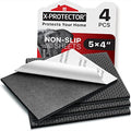 X-Protector Rubber Sheet - 4 PCS Non Slip Pads 4 x 5 - Black Anti Skid Pads - Universal Self-Adhesive Rubber Grips - Premium Feet for Keyboard, Appliances - size: 4 PCS 4 x 5 inch (Black Rubber)