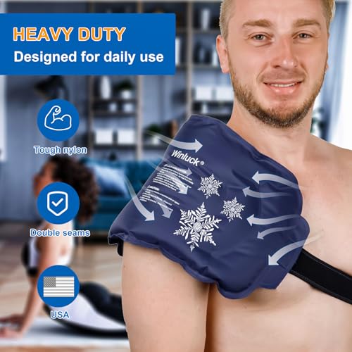 Winluck Ice Pack for Injuries Flexible Reusable Gel Packs for Shoulder Back Elbow Leg Knee Soft Large Cold Compress & Cooling Pad for Pain Relief Sports Injury 16.6 x 9.6 inch - style: 16.6 x 9.6（1 Pack）
