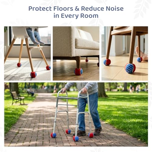 ANCKNE Walker Tennis Balls Precut Tennis Balls for Walkers 4PCS Walkers Legs Universal Precut Glide Balls, Heavy Duty Long Lasting Felt Pad Glide Coverings for Furniture Legs and Floor Protection - color: Star