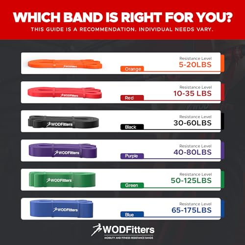 WODFitters Pro Series Pull-Up Assistance Bands – Premium Resistance Loop Bands for Assisted Pull Ups, Muscle Ups, Strength Training & Mobility – Durable Bands for Functional Fitness - color: #3 Purple 40-80 lbs