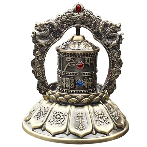 Solar-Powered Car Spinning Prayer Wheel - Silent Tibetan Buddhist Prayer Wheel Featuring Om Mani Padme Hum for Meditation and Yoga