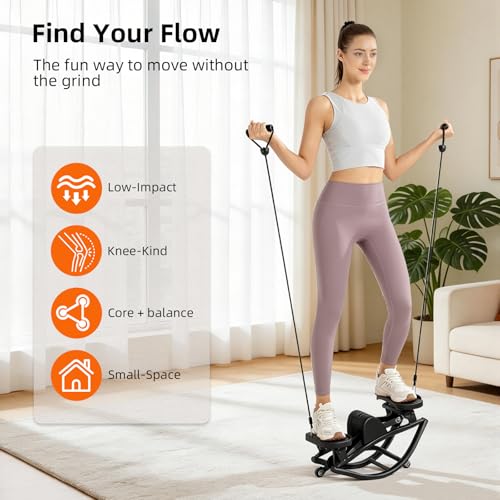 The Rock Stepper Side to Side, U-Shaped Low-Impact Mini Stepper, Quiet Lateral Rocking Step Machine, Compact Stair Stepper for Home Workout & Leg Glut