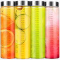 Glass Juice Bottles with Lids, 25 Oz Wide Mouth Glass Water Bottles, for Juicing, Protein, Smoothie, Milk, BPA Free, Stainless Steel Lids, Shaker Bottles (25 Oz / 4 Pack) - size: 25 Oz--4 Pack