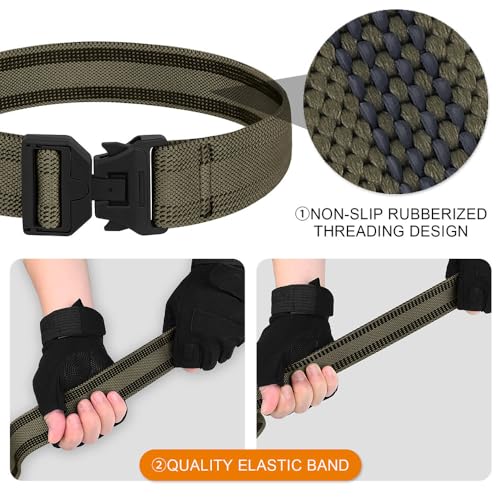 KRYDEX Tactical Leg Strap 1.5" Elastic Thigh Strap for Leg Drop Holster with Quick Release Buckle - color: Ranger Green