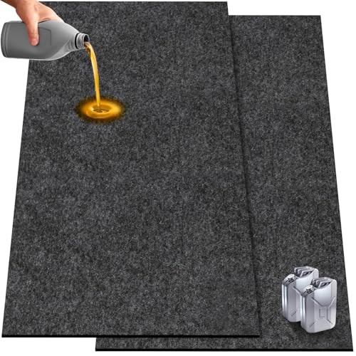 2 Pack 36 x 60 In Premium Oil Spill Mat,Garage Floor Mat for Under Car | Highly Absorbent Maintenance Mat Protect Your Floor from Oil Drips,Spills,Splashes and Stains - size: GFM-60x36IN-2PC