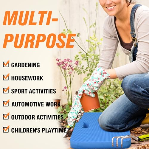 Gardzen Extra Thick Garden Kneeling Pad, EVA Foam Kneeler Pad for Gardening, Baby Bath, Yoga, Pilates, Exercise, 18" x 11" x 1.5", Blue - size: 18" x 11" x 1.5" - 1 Pack