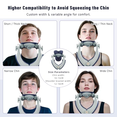 Neck Stretcher ＆ Neck Support, Adjustable Neck Traction for Neck Pain Relief, Easy to Use, Lightweight for Home, Office, Travel - Green