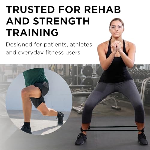 THERABAND Resistance Tubes, Professional Latex Elastic Tubing For Physical Therapy, Lower Pilates, At-Home Workouts, & Rehab, 12 Inch, Padded Cuffs, Black, Special Heavy, Advanced Level 1 - color: Level 5 / Special Heavy - Black