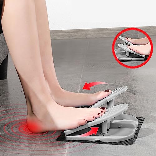 Foot Stepper Machine, Foldable Leg Exerciser Under Desk Foot Pedal Exerciser Reinforced Nylon Leg Workout Trainer for Home Office Use - color: Cool Grey