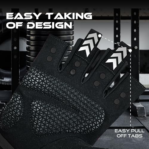 BEAST RAGE Workout Gloves for Men & Women - Fingerless Gym Gloves with Palm Protection, Breathable & Lightweight for Weightlifting, Cycling & Pull Up - color: Black, size: Small