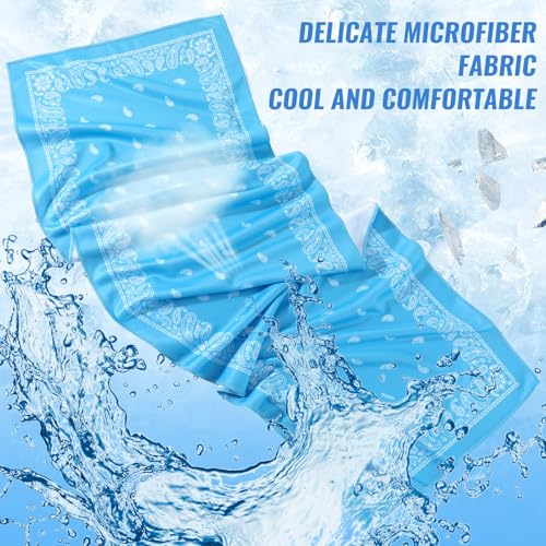 Eurzom 10 Pack Paisley Cooling Towels 40"x12" Microfiber Ice Towels Bulk for Neck & Face Summer Quick-Dry Sweat Rags for Gym Yoga Golf Running Sport Hot Weather Gifts