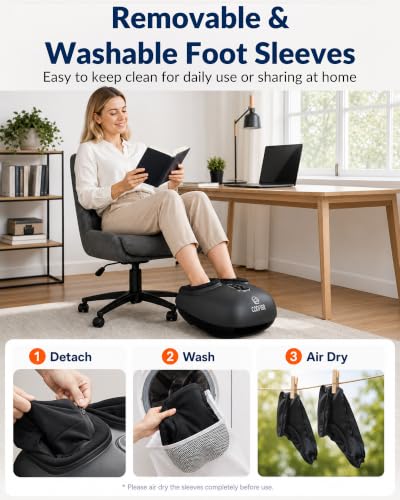 Shiatsu Foot Massager with Heat, Compression, Vibration Remote Control | 2026 Upgraded Biger Size 13, for Neuropathy, Plantar Fasciitis Relief, 5 Compression Levels, 3 Kneading Speeds, 2 Heat Levels - color: Matte-black