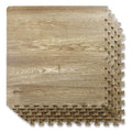 100 Sq. Ft 3/8 Inch Thick Printed Foam Tiles Interlocking Foam Mat, Natural Brown Wood Grain Style Print, (24"x24", 25 pcs), Protective Flooring for Home, Exercise or Trade Show - color: Natural Brown