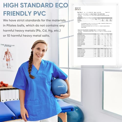 APEXUP 9 Inch Pilates Ball Small Exercise Ball for Yoga, Fitness, Balance, Core Workout, Physical Therapy - color: Blue