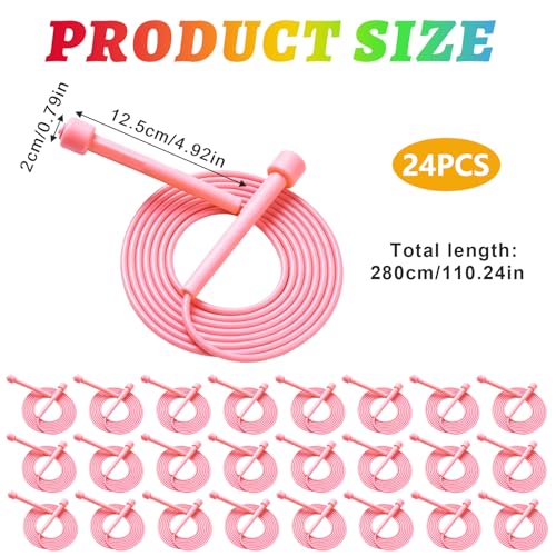 YYDYTTKX Adjustable Jump Rope Bulk, 9.2 ft Tangle-Free Speed Skipping Rope for workouts, group training, teams, family and Gym Class - color: Pink, size: 24