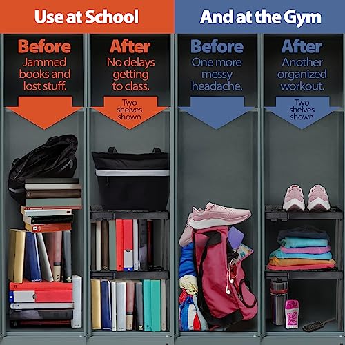 ABLinox Locker Organizer Shelf， Adjustable Width and Height, Ideal Locker for School, Office, and Gym Lockers(Magenta) - color: Magenta