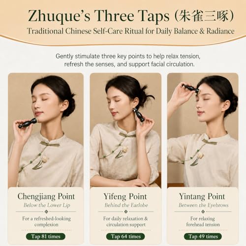 Eye Massage Tool, Sandalwood Eye Massager Tool with 5 Smooth Horn Beads, Dual-End Eye Roller Tool for Puffy-Looking Eyes, Eye Massage Stick for Face and Under Eye Self Care, 1 Pack - color: Deep Wood Tone