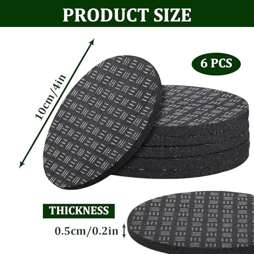 6PCS Non-Slip Treadmill Mat Pads, 4" x 4" x 0.2" Double-Sided Silicone Anti Vibration Pads for Carpet & Hardwood Floors, Noise Reduction Exercise Equipment Mats for Walking Pad, Treadmill - size: 5MM - Round - 6PCS