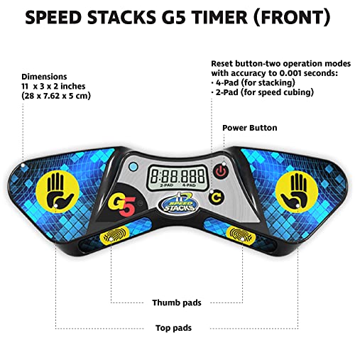 Speed Stacks G5 Timer | Official Sport Stacking and Cubing Association Timer | Accuracy to 0.001 Seconds, Batteries Included