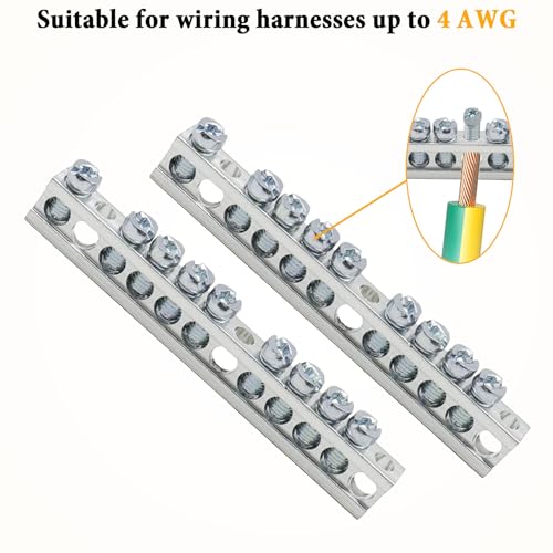 Ground Bar Kit for Square D 2 Pack | 9 Terminal Grounding Bar Compatible with Schneider Electric Load Centers - size: 9 Terminal
