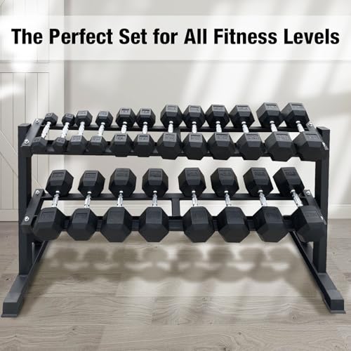 550 lbs 1200lbs 2100 lbs Dumbbells Weight Set, Hex Dumbbell Sets, Gyms Weights Dumbbells Sets, Weight Set for Home Gym, Strength Training, Fitness Center Equipment - color: 550lbs Dumbbells W/ 2-tier Rack