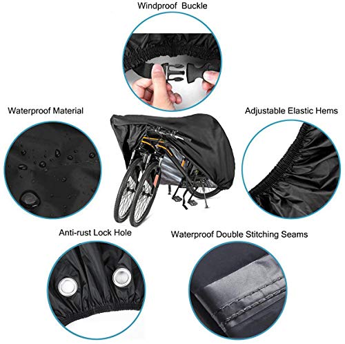Szblnsm Bike Cover for 1, 2 or 3 Bikes Outdoor Waterproof Bicycle Covers 420D Heavy Duty Ripstop Material Offers Constant Protection for All Types of Bicycles All Through The 4 Seasons - size: XXL for 3 Bikes